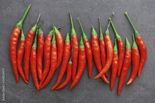 Hot red pepper. Chilean pepper on a black.