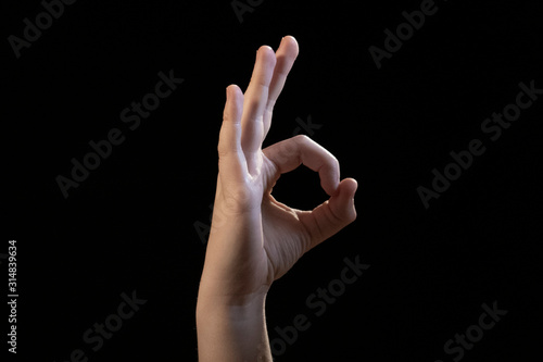 hand with ok sign isolated on white background