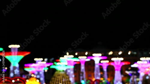 blur colorful night light decorate on tree in the garden1 photo