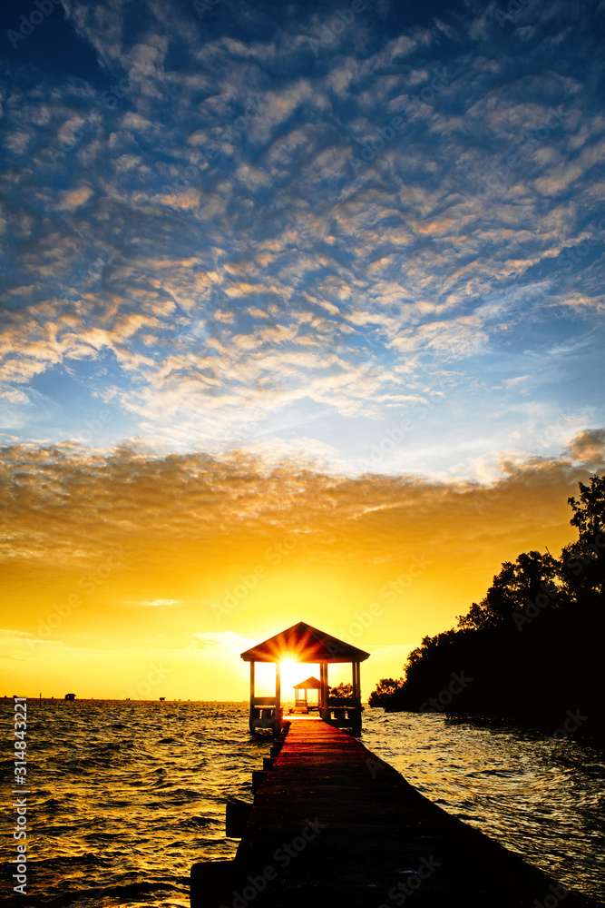 The sun rises at Bang Tabun. Phetchaburi Province The sun rises at Bang Tabun. Phetchaburi Province