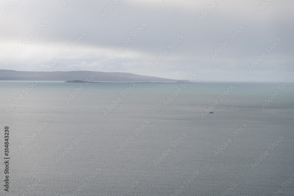 A fishing boat in a Uig Bay on the Isle of Skye, Scotland