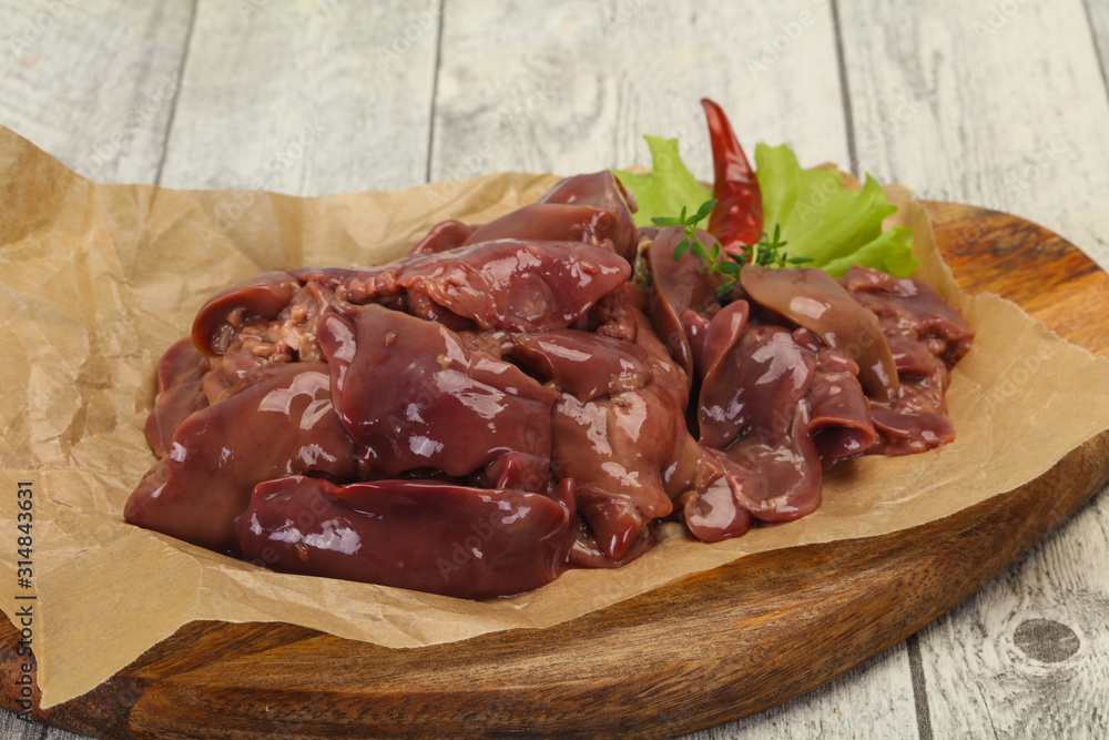 Raw chicken liver ready for cooking Raw chicken liver ready for cooking