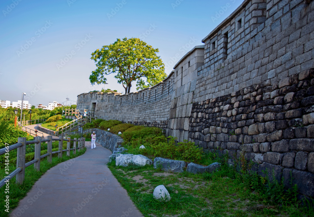 Nakan Fortress Wall at Naksan Park in Seoul South Korea.