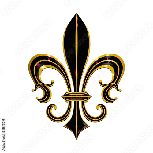 fleur de lis 3d render 3d illustration isolated on white