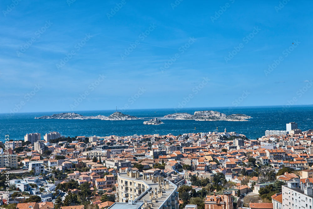 aerial view of Marseille france