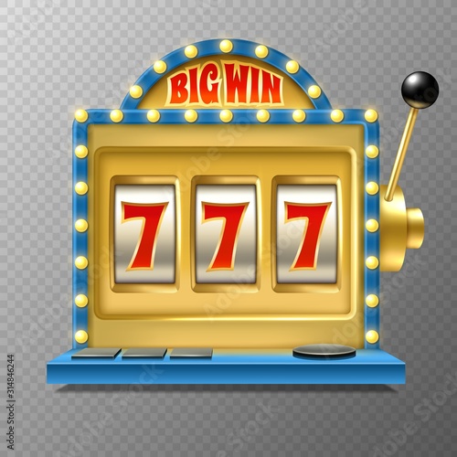 Slot machine. Casino jackpot, one lever armed bandit with numbers, vintage machined reel. Lottery gambling, winning fortune vector concept
