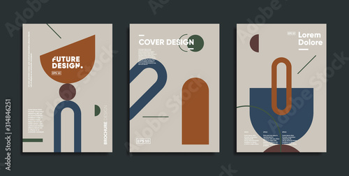 Creative geometric art prints. Mimimalist cover templates.