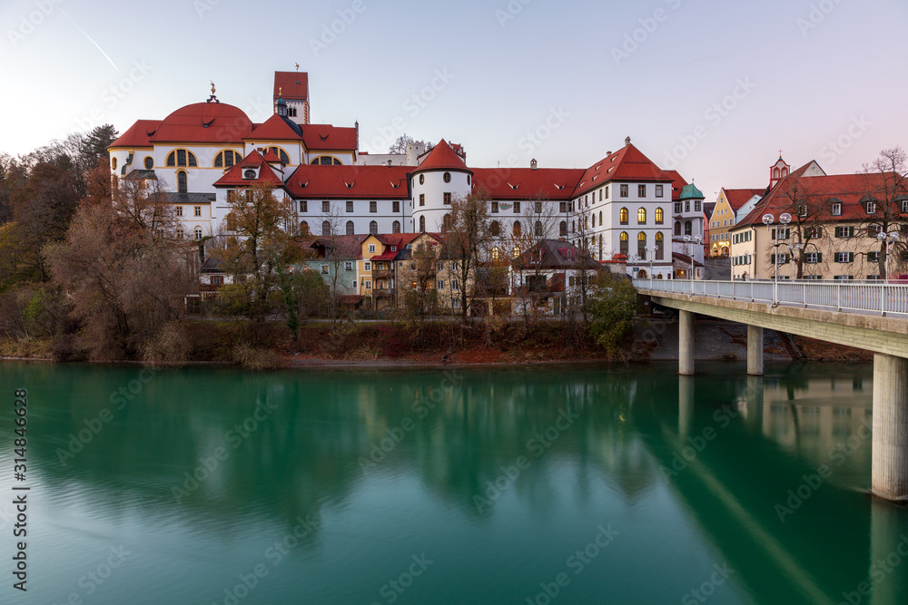 Panoramic view of old town Fuessen, Bavaria Germany Panoramic view of old town Fuessen, Bavaria Germany
