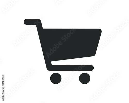 Web store shopping cart icon shape button. Internet shop buy logo symbol sign. Vector illustration image. Isolated on white background. photo