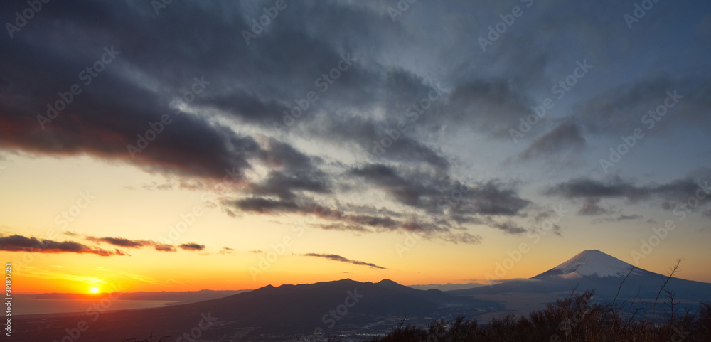 Fuji mountain sunset from Hakone, Japan