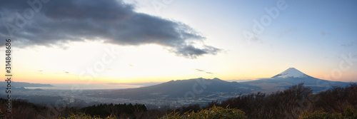 Fuji mountain sunset from Hakone  Japan