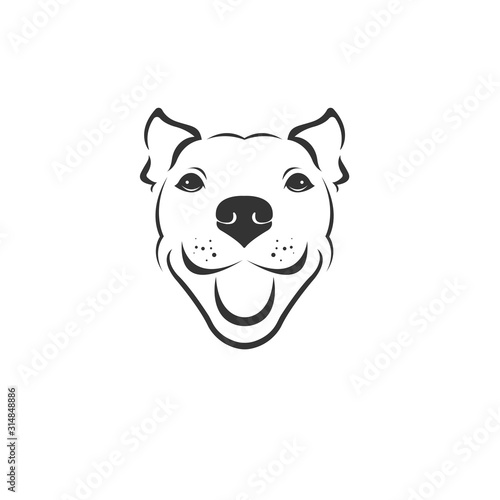 Vector Dog Head Black and White Logo  Sign  Design. symbol. Mammals. Illustrator. on white background