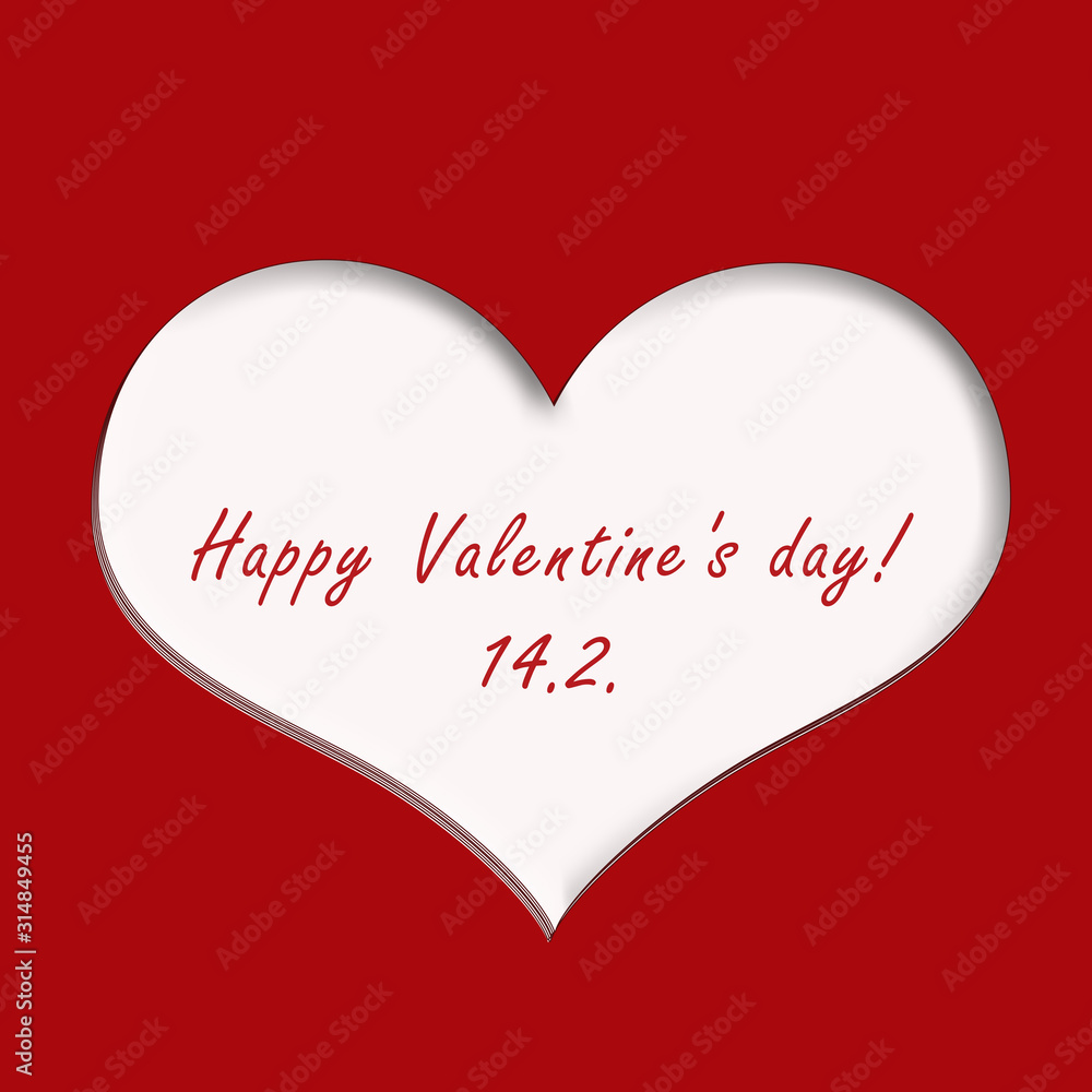 Heart icon on a red background. Valentine's Day. The 14th of February. Illustration Heart icon on a red background. Valentine's Day. The 14th of February. Illustration