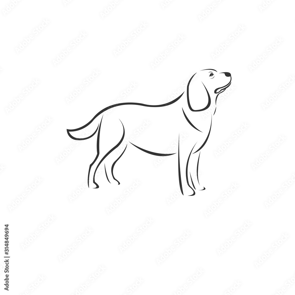Vector Dog Head Black and White Logo, Sign, Design. symbol. Mammals. Illustrator. on white background Vector Dog Head Black and White Logo, Sign, Design. symbol. Mammals. Illustrator. on white background