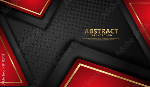 Luxury dark red and black overlap layers background