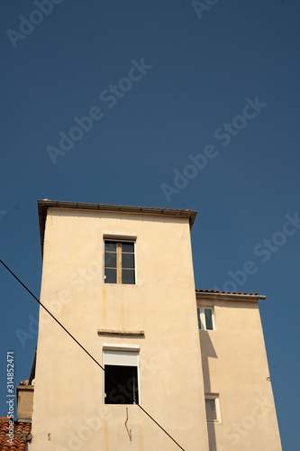 A simple building againts blue sky from the old town of Zadar in Chroatia