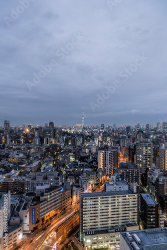 東京都文京区後楽園から見た東京の夜景