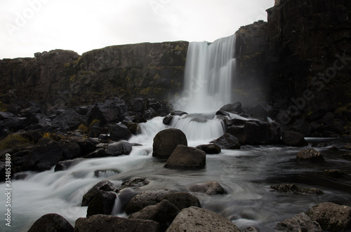 Oxarafoss waterfall in Iceland