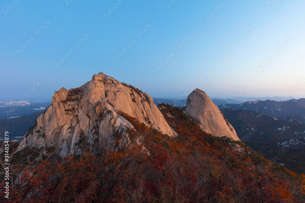 Autumn season at Bukhansan National Park  Seoul  South Korea