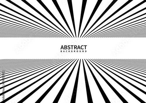 Abstract black line perspective on white background.