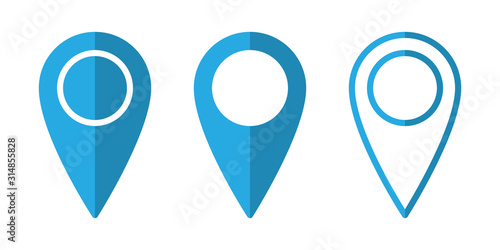 Set of location icons in flat style. Vector icons. Free Download Set of location icons in flat style. Vector icons. - GFXLoad