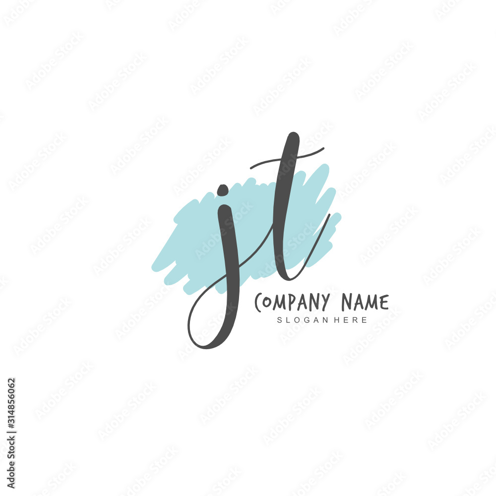 Handwritten initial letter J T JT for identity and logo. Vector logo template with handwriting and signature style. Handwritten initial letter J T JT for identity and logo. Vector logo template with handwriting and signature style.