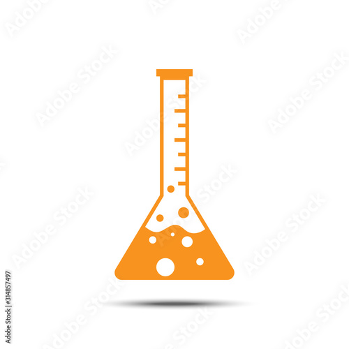 Chemical solid icon on white isolated background