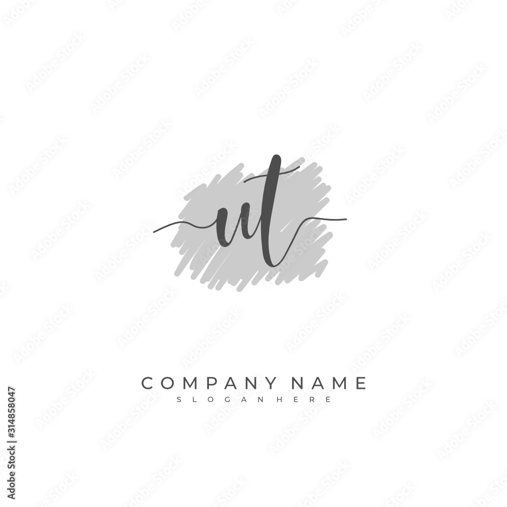 Handwritten initial letter U T UT for identity and logo. Vector logo template with handwriting and signature style. Handwritten initial letter U T UT for identity and logo. Vector logo template with handwriting and signature style.