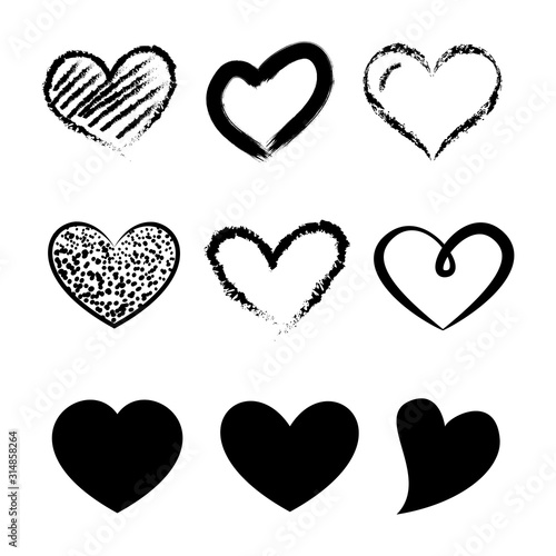 Walentynki - zestaw czarnych serc