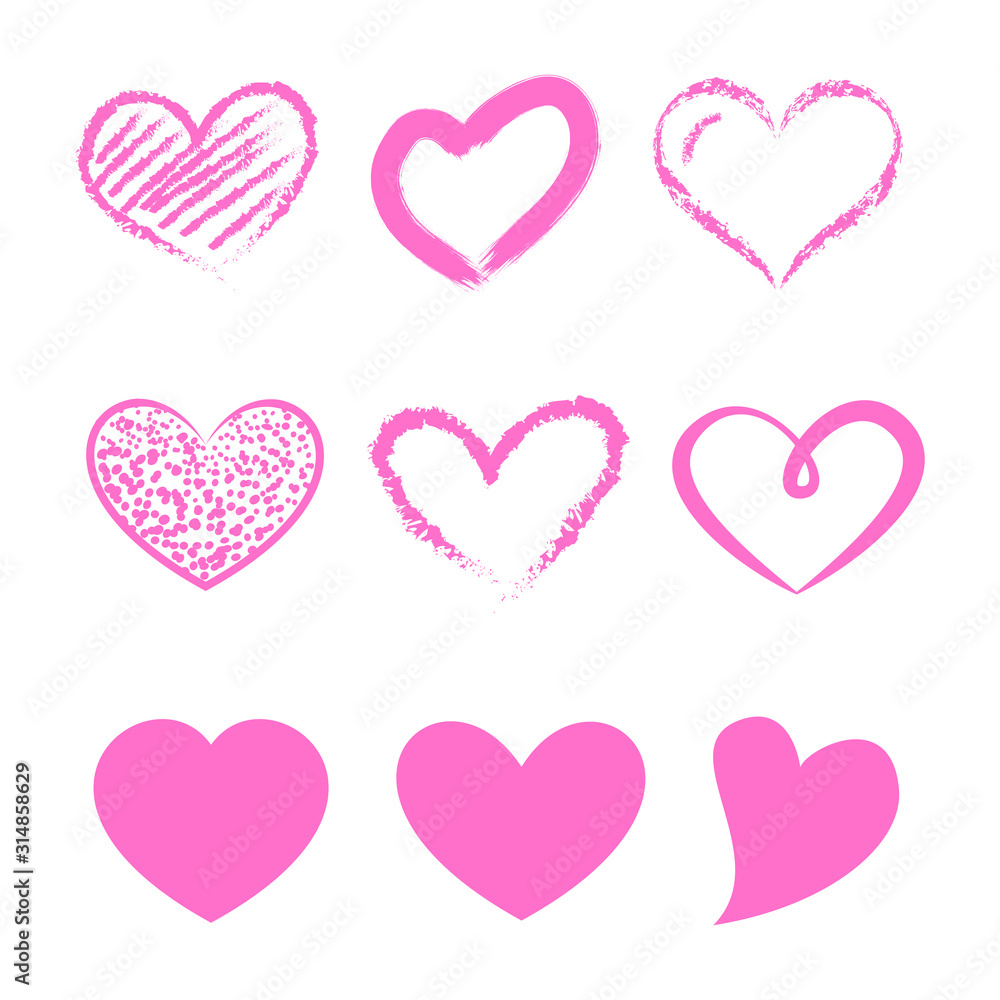Walentynki - zestaw różowych serc