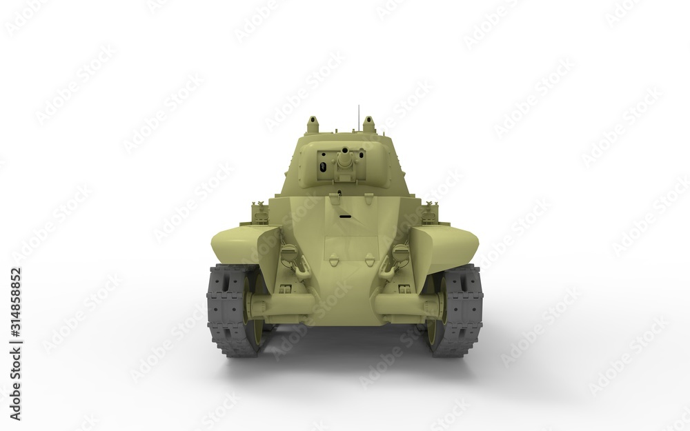 3d rendering of a tank isolated in white studio background