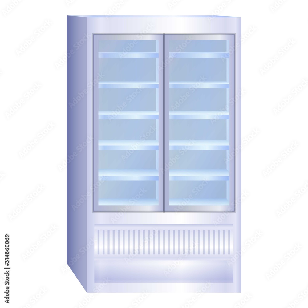Commercial drink fridge icon. Cartoon of commercial drink fridge vector icon for web design isolated on white background Commercial drink fridge icon. Cartoon of commercial drink fridge vector icon for web design isolated on white background