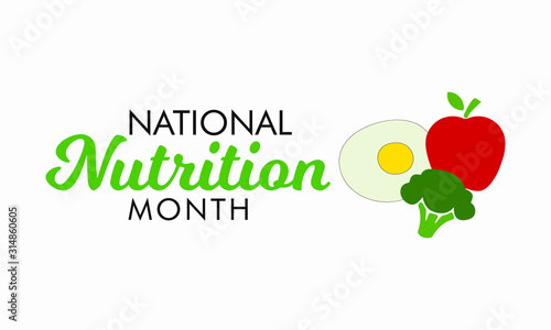 Vector illustration on the theme of National Nutrition Month of March.