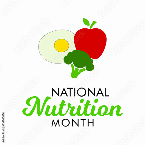 Vector illustration on the theme of National Nutrition Month of March.