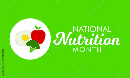 Vector illustration on the theme of National Nutrition Month of March.