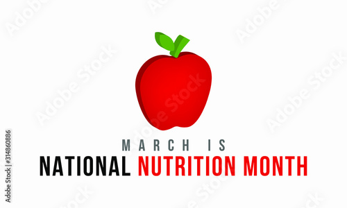 Vector illustration on the theme of National Nutrition Month of March.
