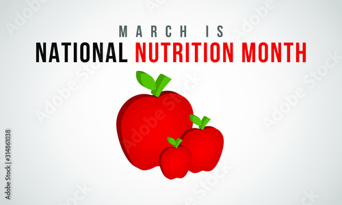 Vector illustration on the theme of National Nutrition Month of March.
