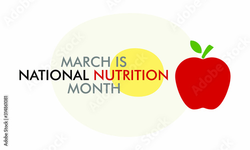 Vector illustration on the theme of National Nutrition Month of March.