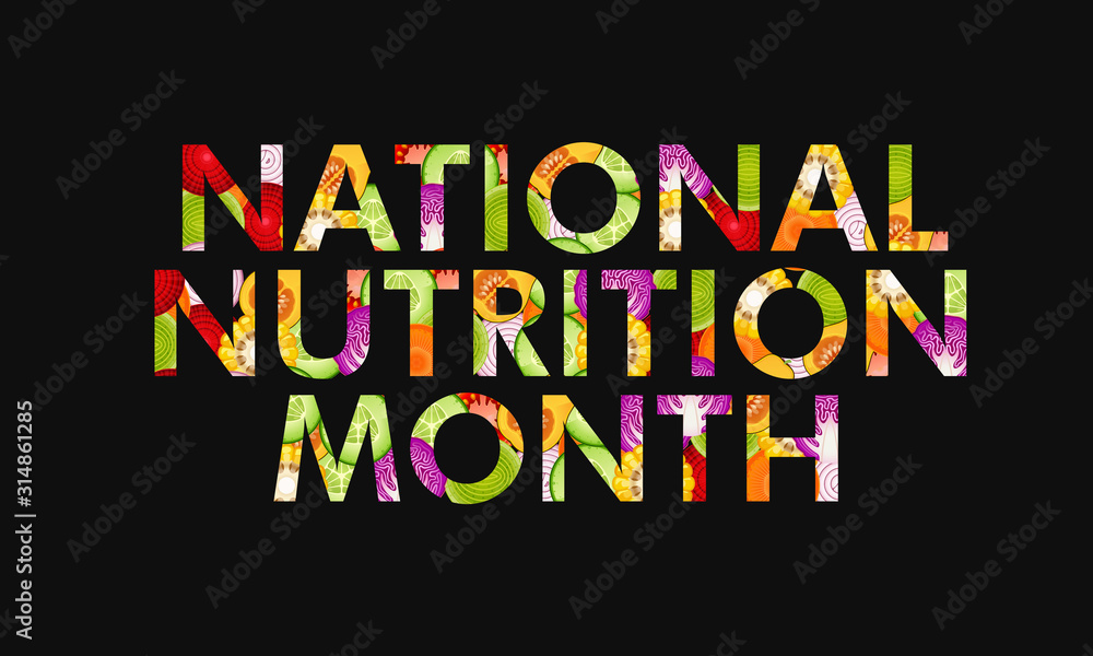 illustration on the theme of National Nutrition Month of March. illustration on the theme of National Nutrition Month of March.