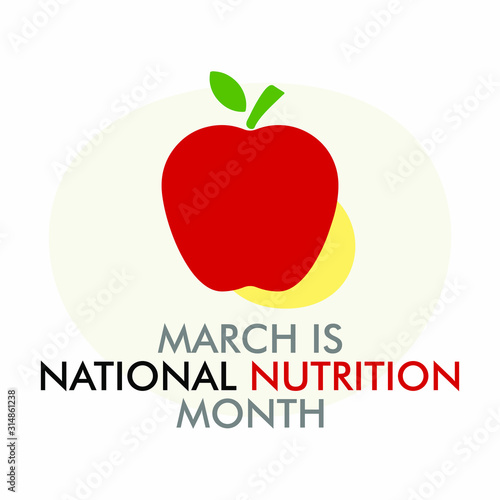 Vector illustration on the theme of National Nutrition Month of March.