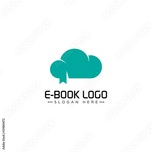 E-Book Logo Design, Electronic, and Digital Book Vector Template.