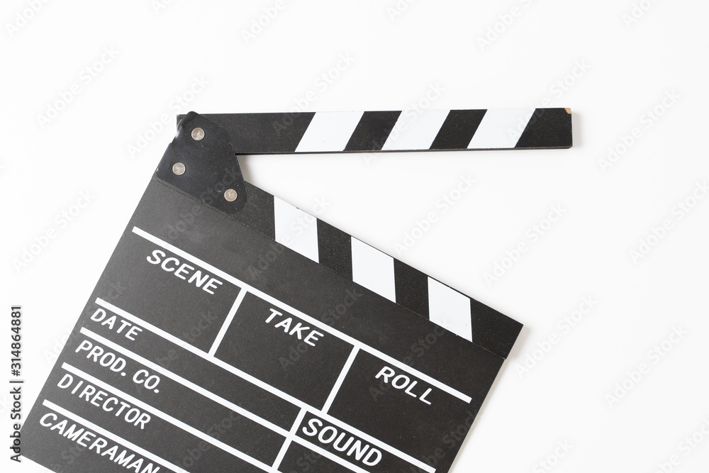 clapper board isolated on white