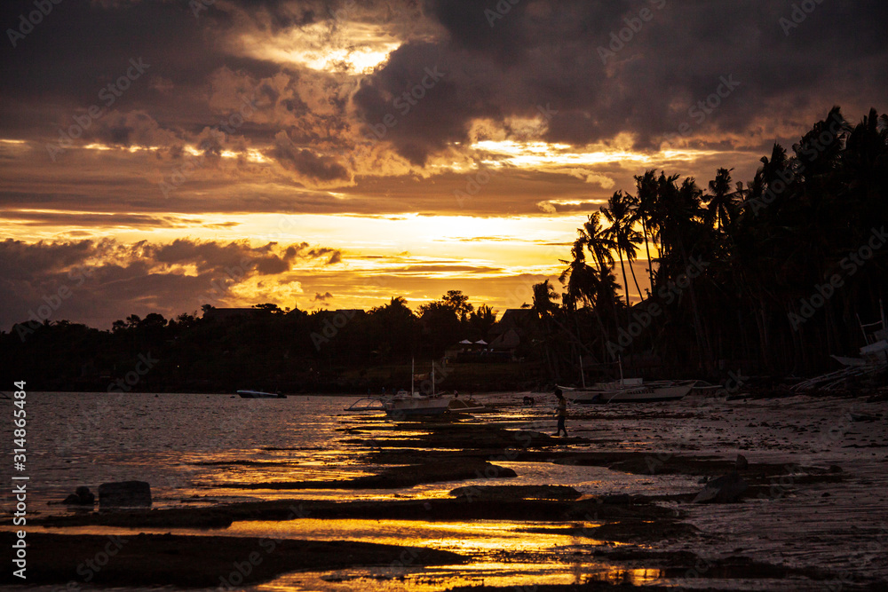 Naklejka premium Sunset of Bohol Island, Philippines