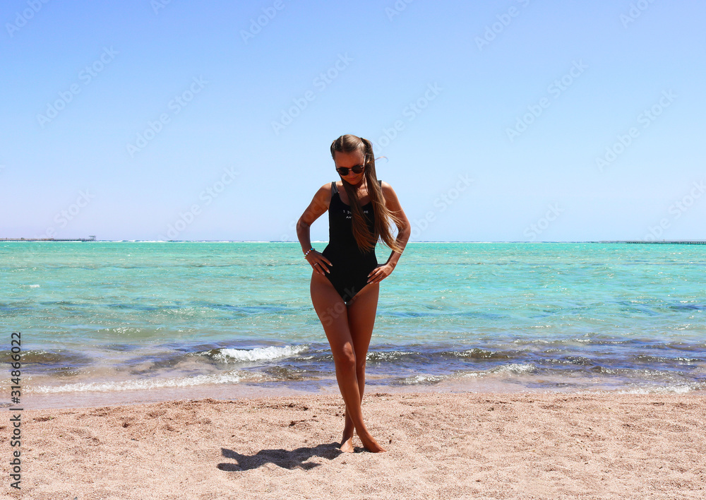 young woman on the beach young woman on the beach