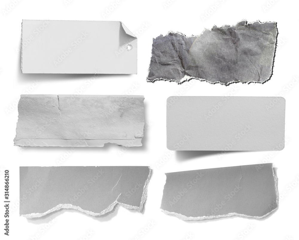 Set of torn paper on white background Set of torn paper on white background