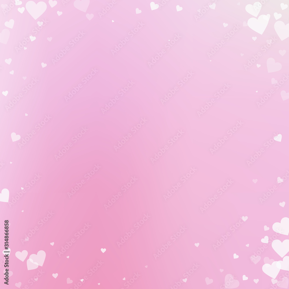 White heart love confettis. Valentine's day vignet White heart love confettis. Valentine's day vignet