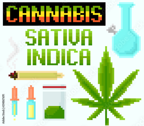 Set of minimalistic pixel art vector
