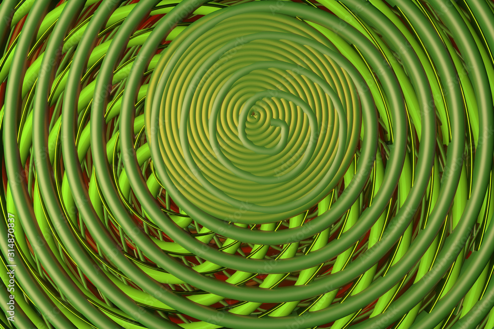 Obraz premium Circle lines, twirl for design texture, background. 3D render.