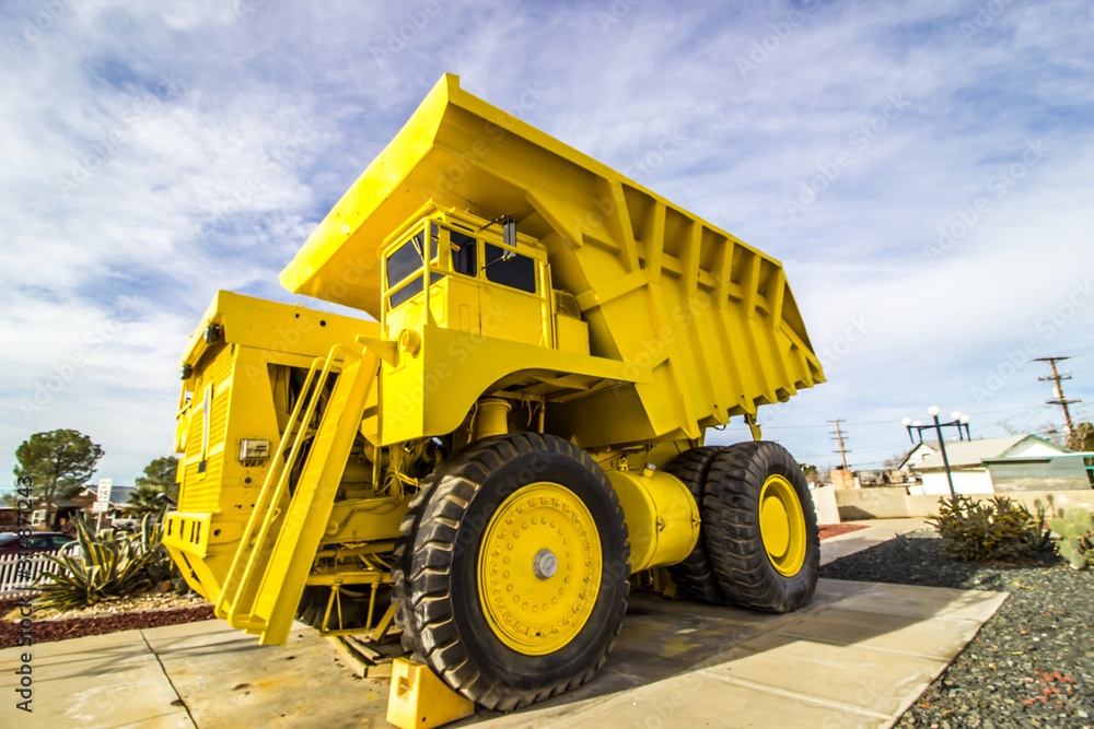 Fototapeta premium Huge Oversize Dump Truck Parked In Public Park