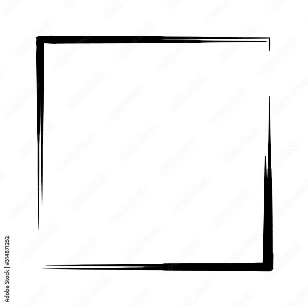 Square frame with blank by India ink Square frame with blank by India ink